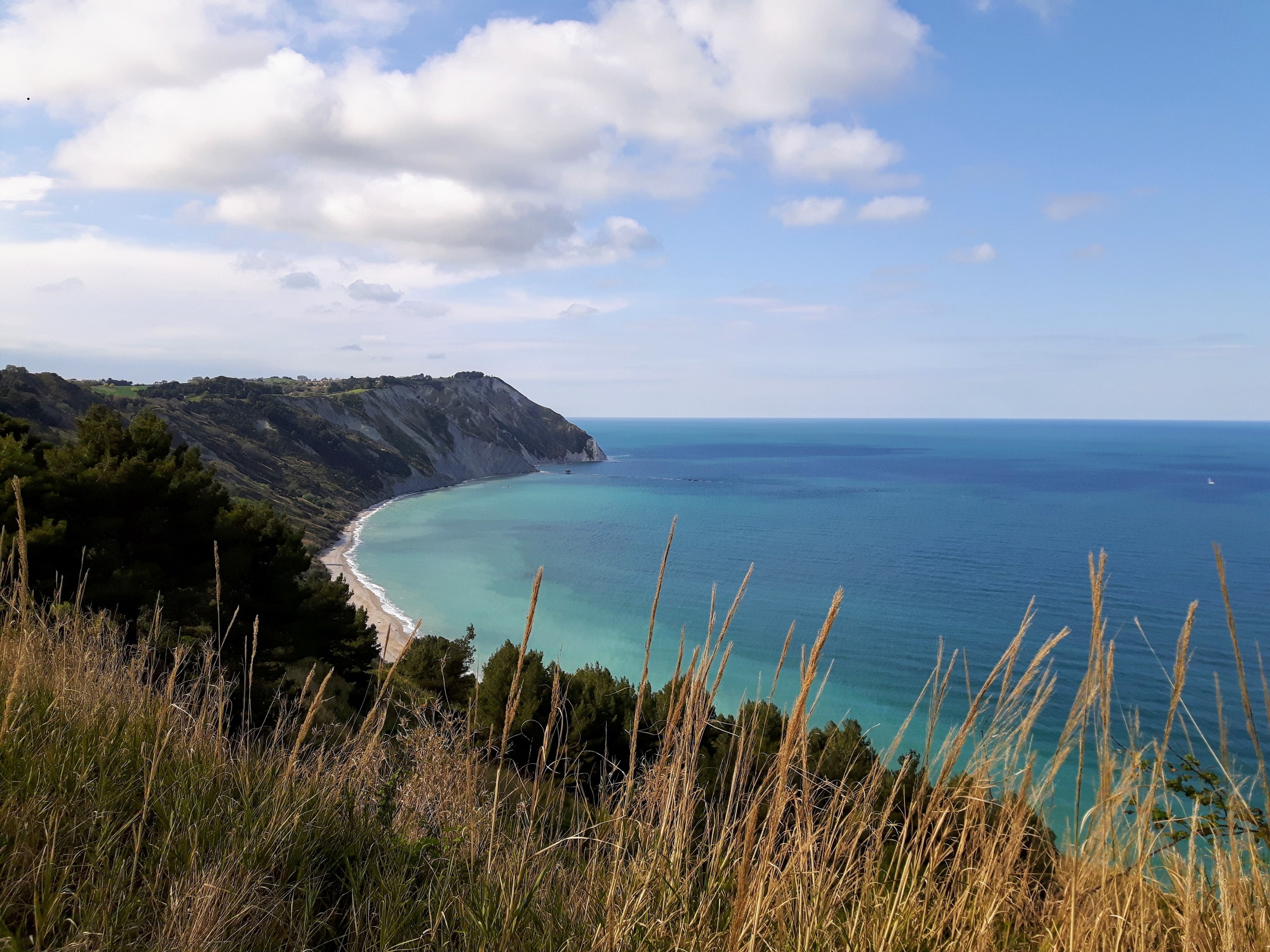La baia di Mezzavalle tra il bosco del Conero e il mare